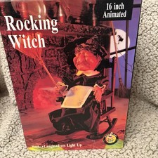 Halloween Vintage Gemmy 16” Animated Rocking Witch 1991 Glowing Eyes Sound WORKS picture