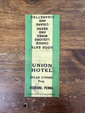 H1409 Union Hotel Restaurant Bedford Pennsylvania Vintage Matchbook Cover picture