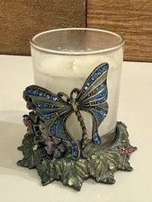 Mark Roberts Butterfly Jeweled  Vintage Candle Holder picture
