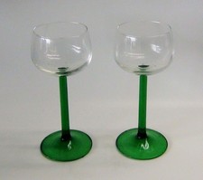 Green Stemmed Wine Glasses Set of 2 picture