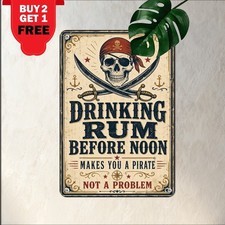 Funny Sailor Rum Drinking Metal Sign Vintage Coastal Pub Wall Decor Tin picture