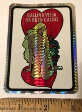 Vintage 1970s Gallina Vieja Da Buen Caldo Nude Prism Decal Sticker Prismatic picture