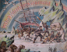 1890s WORLD in PICTURES SCRAPBOOK Amazing Chromolithographs FINE BINDING antique picture