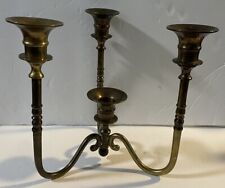 VTG Solid Brass Candelabra 4 Light Candle Holder Made In India 7.5” Height picture