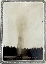 Vintage 1930s Photo Abstract Lone Oil Derrick Gusher In Texas Snapshot picture