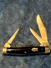 Antique Early 1900S Kelly Howell Thompson Large Stockman Pocket Knife With Punch picture