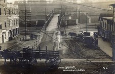 Willimantic CT Connecticut Footbridge w/ Rail Yard In Back RPPC Postcard COPY picture