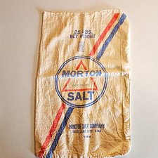 Vintage Morton Vintage Cloth Feed Sack Printed Graphic 25 lb Salt Lake City Utah picture