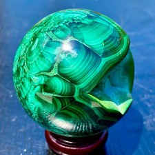 370G   Natural Malachite Quartz Sphere Energy Crystal Ball Reiki Gift Decor Gem picture