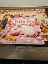 Sweet Dreams Little Pig Calender 2027 8x8 picture