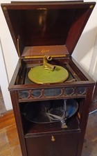 Edison Diamond Disc Phonograph 1916 Record Player Cabinet Wind Up picture