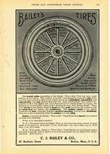 1907 C.J. Bailey & Co. Ad: Bailey's Tires - Auto, Motorcycle, Bicycle - Boston picture