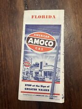1953 Amoco Florida Road Map Good Shape picture