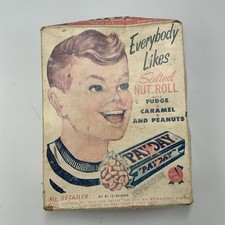 VINTAGE PayDay Salted Nut Roll Candy Display Box 24 Bars Hollywood Brands picture