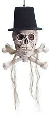 Light Up and Singing Skeleton Head with a Top hat, Halloween Décor, 8 Inches picture
