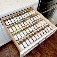 Acrylic Spice Drawer Organizer Expandable 4 Tier Kitchen Storage Tray Rack picture