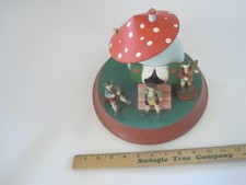 RARE Mushroom Musician Huge Large Music Box W/ Lid Switzerland Viennese Waltz picture