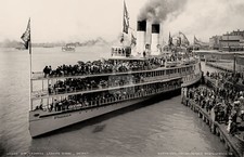 Str. Tashmoo leaving wharf Detroit MI Michigan c1901 RPPC Photo Postcard COPY picture