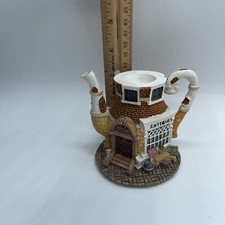 Vintage Hometown Teapot Cottages Antique Store 'Red Brick' NO lid 3.5” picture