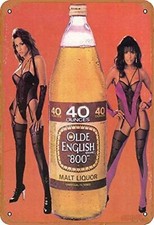 old english 800 model malt liquor metal tin sign Beer Malt Liquor Beer Aluminum  picture