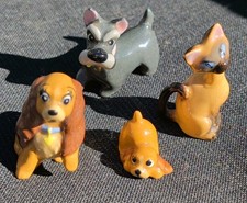 Disney Hagen Renaker Lady & The Tramp 4 Pc Set 1950s Lady Si/Am Scamp Jock As Is picture