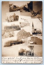 Whitehall Wisconsin WI Postcard RPPC Photo Greetings Multiview 1908 Antique picture