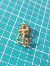 Vtg Anchor And Rope  Gold Tone Lapel Pin picture