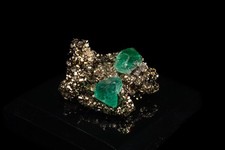 Natural Green Fluorite on Golden Pyrite - Huanzala Mine Peru - 53 g picture