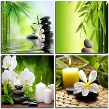 NAN Wind Modern 4 Panel Zen Giclee Canvas Print Spa Wall Art Spa Massage picture