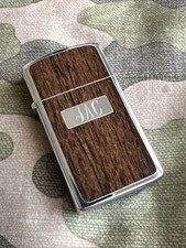 1974 Vintage Zippo Slim Lighter - Faux Wood Grain - Double Sided picture