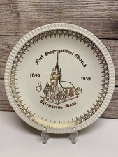 FIRST CONGREGATIONAL CHURCH FAIRHAVEN MA 1844 1954 DECORATIVE PLATE EUC LN 9