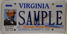 VIRGINIA SAMPLE LICENSE PLATE WITH IMAGE OF THE VIRGINIA GENTLEMAN ROBERT E. LEE picture