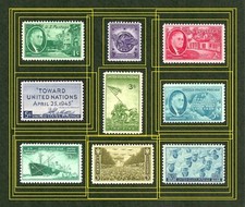 *OLD 1940's US/usa WW2 stamp collection honoring WWll services,iwo jima,FDR MINT picture