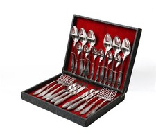 Rare VNTG 1980 Moscow Olympics Cased Flatware Set 23 Pc USSR Soviet Melchior MNC picture