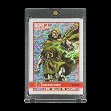DOCTOR DOOM SILVER SPARKLE FOIL HOLO CARD 2021-22 Upper Deck Insert - Marvel picture