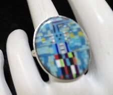 Navajo Sterling Turquoise Kachina Ring #551 picture