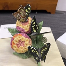 LENOX MALACHITE MASTERPIECE BUTTERFLY  Lantana Camara sculpture - NEW in BOX COA picture