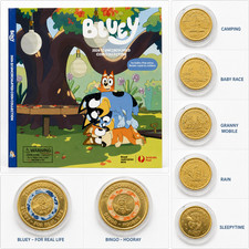 COMPLETE 2026 Bluey 7 Coin Collection Royal Australian Mint + Bluey & Bingo picture