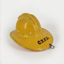 Vintage Bullard Hard Boiled Fire Helmet Yellow GTFD 24 Firefighter Collectible picture