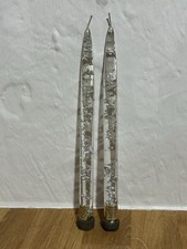 2 x VTG 1960s Clear Lucite Tapered Candles with Silver Foil Flecks by Nachtmann picture