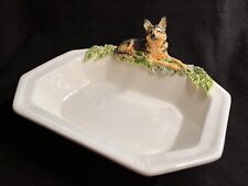 Antique 1 Of A Kind Susan Kimmel German Shepherd Clay Pasta Bowl Signed picture