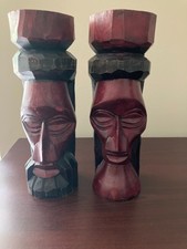 Vintage Jamaican folk art statues Man Woman Folk Art Tribal Collectible 9
