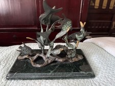 SPI home Dolphin Seaworld Brass Marble Sculpture Coastal Nautical Ocean picture