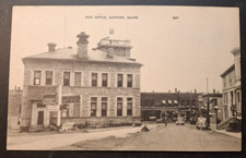 Eastport ME Grant's Chevy Garage & Post Office 1940s Postcard picture