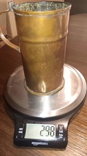 VTG Rustic Heavy Solid Copper 5.5 inch tall Hammered Tavern Mug Riveted Handle picture