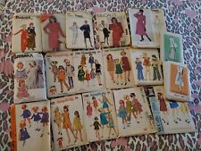 VINTAGE SEWING PATTERN LOT 1950 - 1980 Childrens Womens 17 PC 60s 70s 80s CUT picture