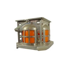 Vintage KMD Daalderop Tiel Dutch Tea Warmer Orange Panels Royal Holland Pewter picture