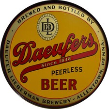 Vintage Daeufers Peerless Beer Ad Reproduction Metal Sign  Bar picture
