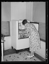 Lake Dick Project Arkansas 1938 Housewife at Electric Refrigerator Farm Home picture