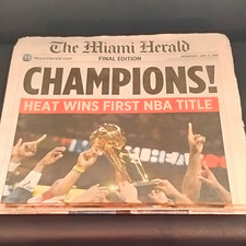 Miami Herald Final Edition: Champions Heat Wins First NBA Title 6/21/06 picture